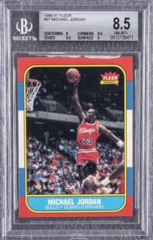 1986/87 Fleer #57 Michael Jordan Rookie Card – BGS NM-MT+ 8.5